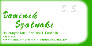 dominik szolnoki business card